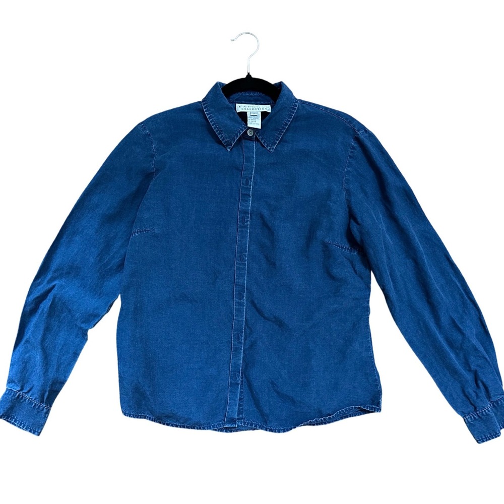 Vintage Talbots Women's Denim Long Sleeve Button Down Size 6